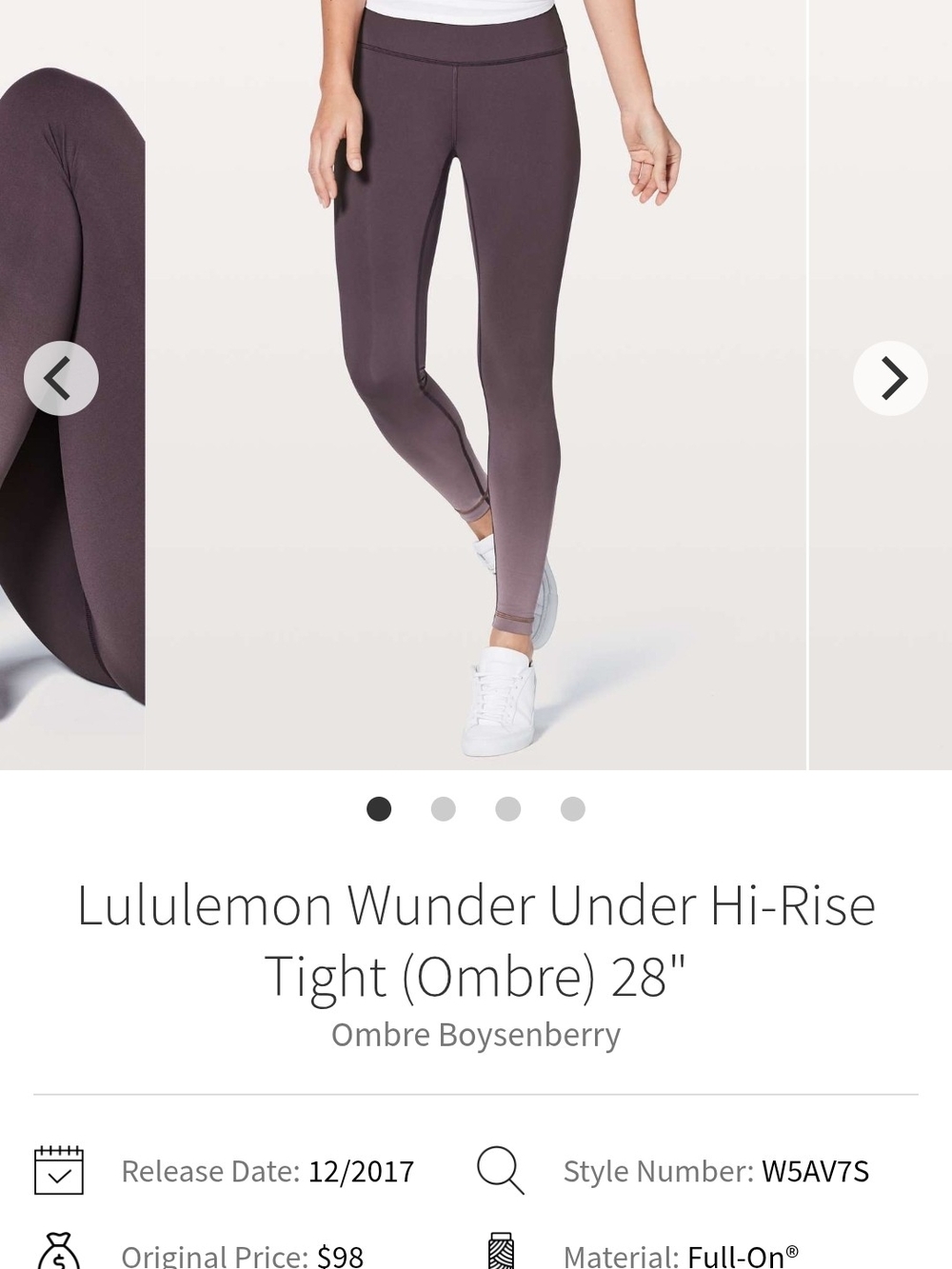 Lululemon Wunder Under Hi-Rise Tight - Ombre Boysenberry